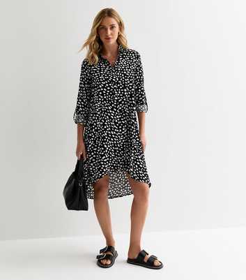 Sunshine Soul Black Dotted Shirt Dress