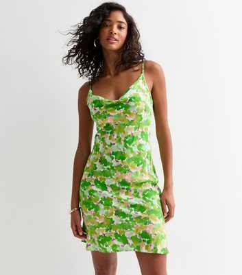 Sunshine Soul Green Floral Print Mini Dress