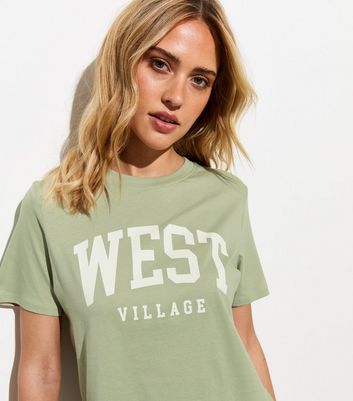 Light Green West Village Print TShirt New Look