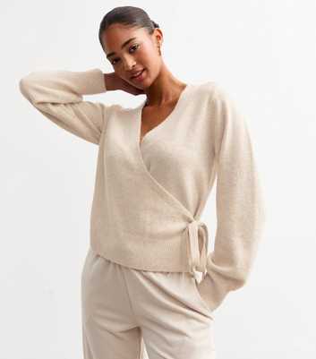 Cream Knit Wrap Jumper