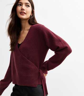 Burgundy Knit Wrap Jumper