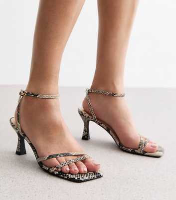 Public Desire Kendra Snakeskin Strappy Stiletto Sandal