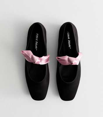 Public Desire Babydoll Black Bow Ballet Flats