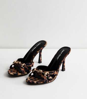 Public Desire Alisa Brown Leopard Print Heeled Mules