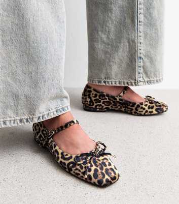 Public Desire Kandi Leopard Print Ballet Pumps 