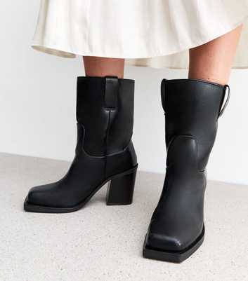 Public Desire Loki Black Block Heel Boots