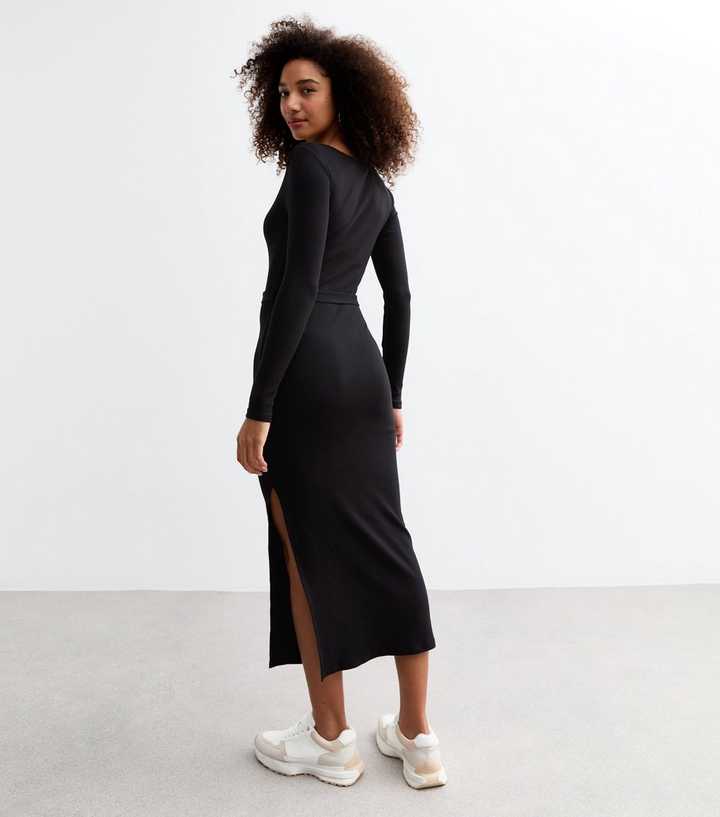 open lace back dress Midi Ribbed Belted Dress  Defiant Boutique