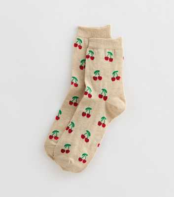 Cream Cherry Socks