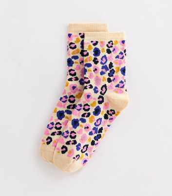 Multicoloured Leopard Print Socks