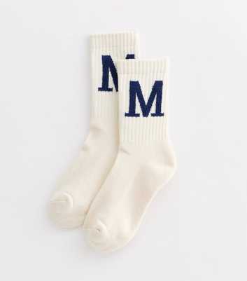 Cream Textured-M Sports Socks 