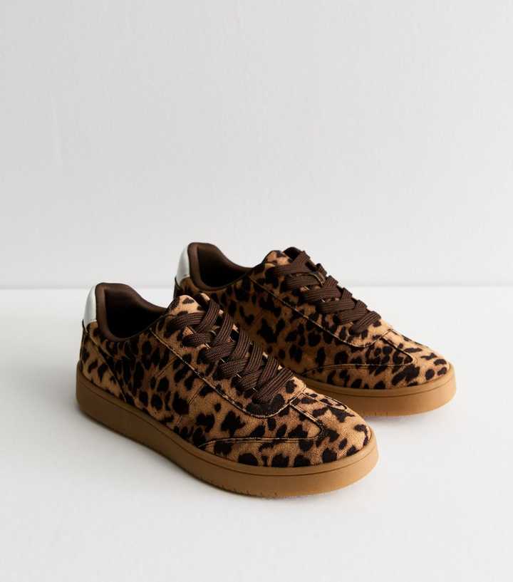 Brown Leopard Print Trainers