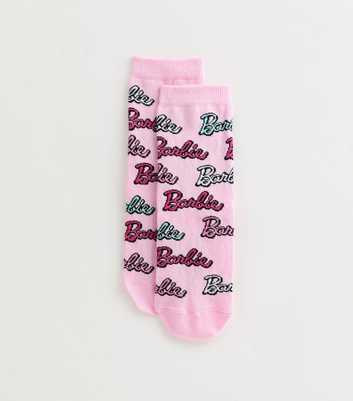 Pink Barbie Logo Socks 