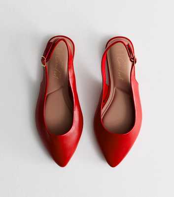 Wide Fit Red Point Toe Slingback Shoes