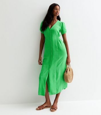 Green button down dress hotsell