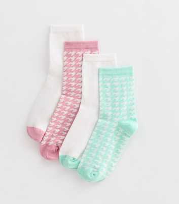 4 Pack of Dogtooth Ankle Socks 