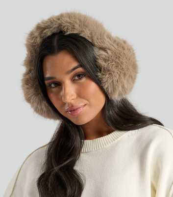 South Beach Brown Fluffy Faux Fur Earmuffs