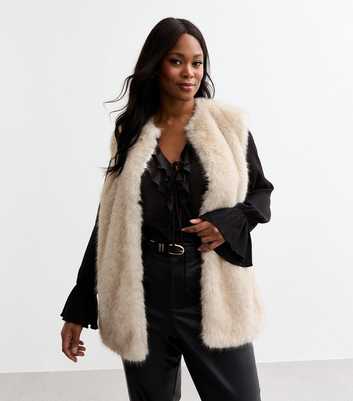 Curves Cream Faux Fur Gilet