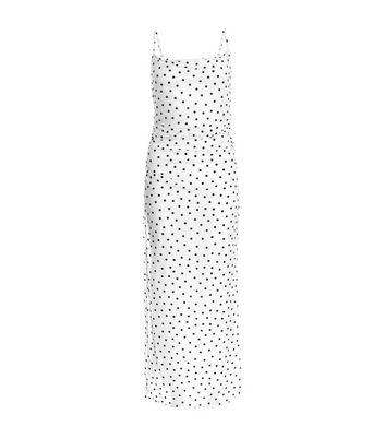 QUIZ White Polka Dot Strappy Maxi Dress New Look