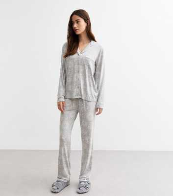 Grey Sun Moon Print Pyjama Set