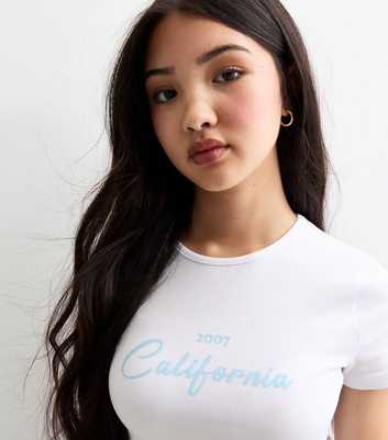 Girls White California Crop Top 