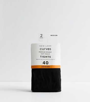 Curves 2 Pairs of Premium Opaque Soft Touch 40 Denier Tights