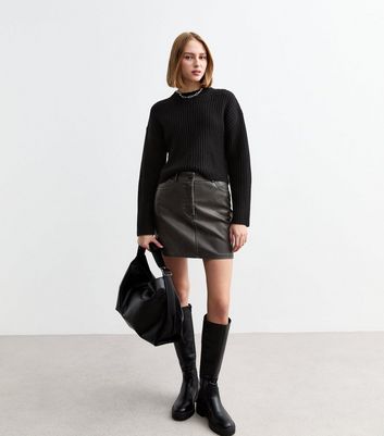 Faux leather skirt grey hotsell