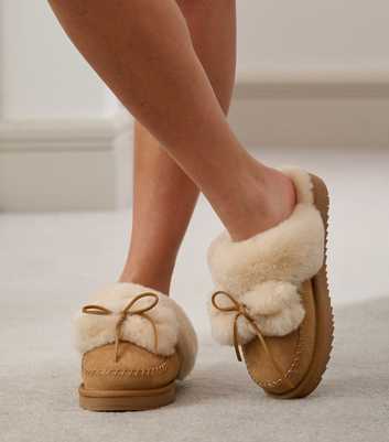 Loungeable Tan Sheepskin Slippers