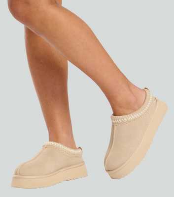 South Beach Platform Real Sheepskin Slipper