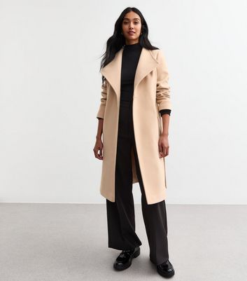 Cream funnel neck coat best sale