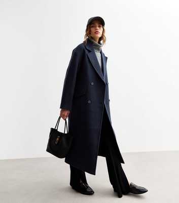 Navy Relaxed Tailored Coat