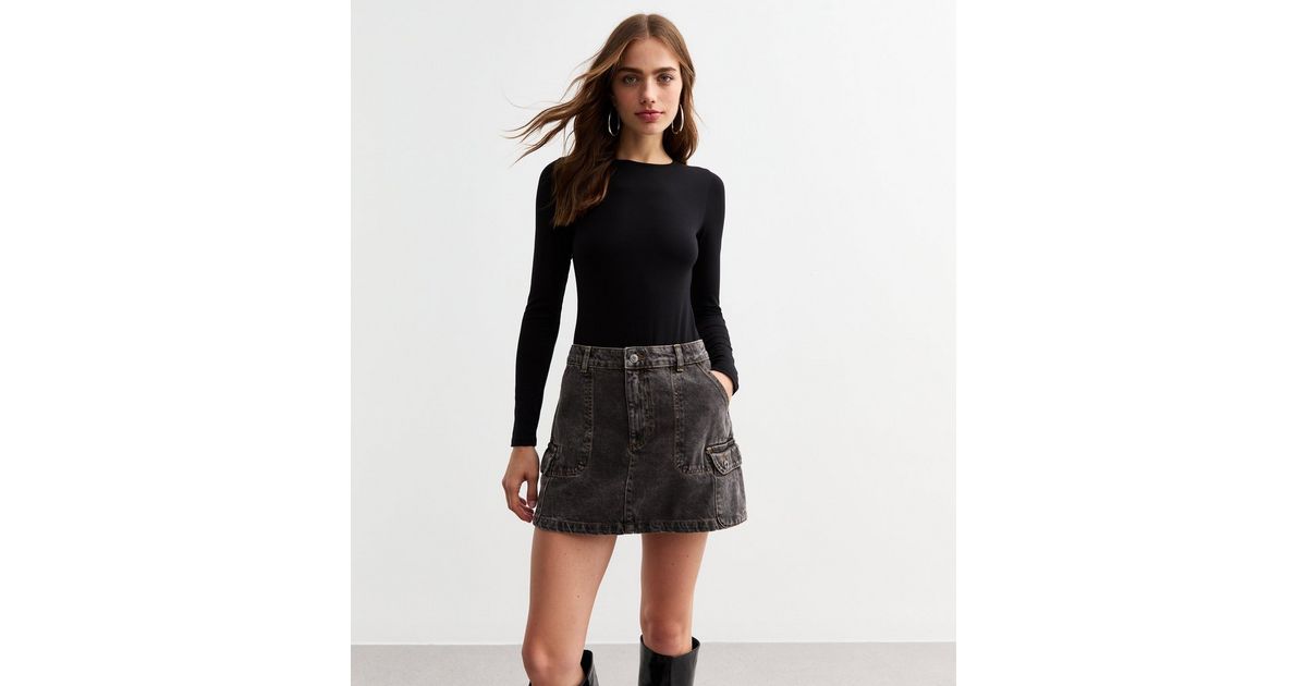 Minifalda gris texturizada de New Look | ASOS