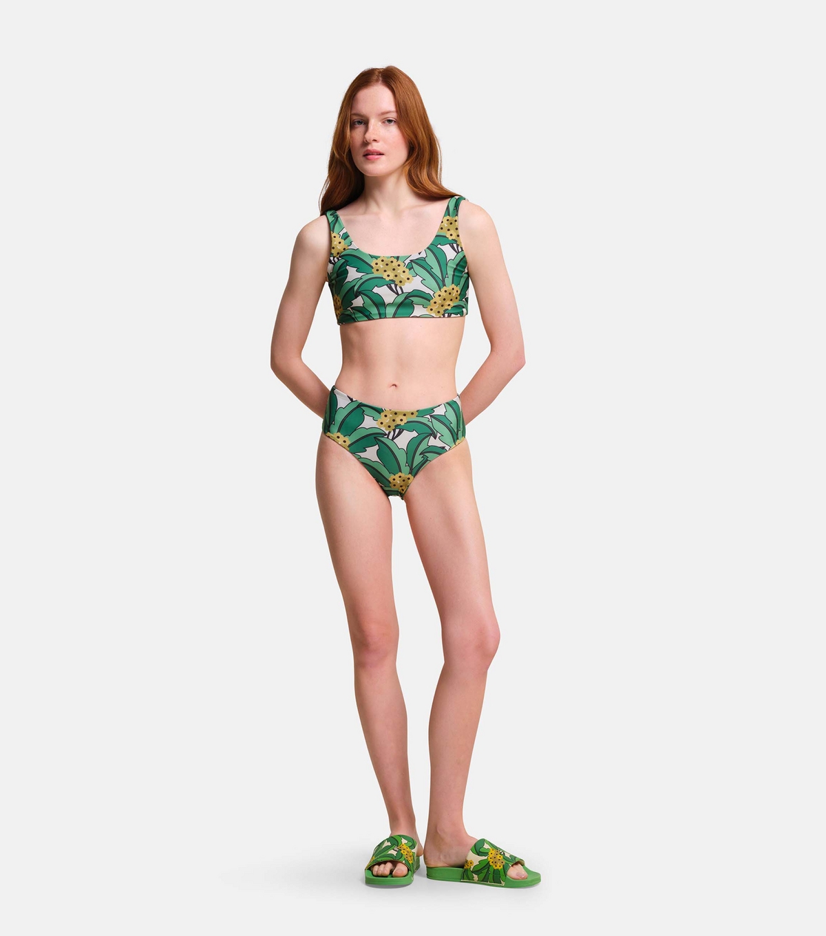 Women's Orla Kiely Green Floral Reversible Bikini Set Regatta New Look