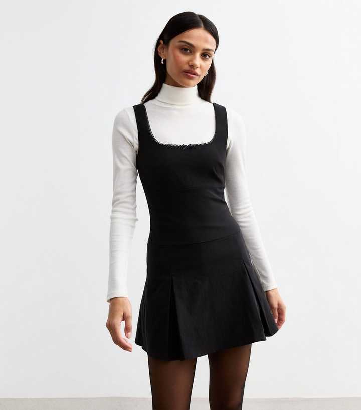 fitted little black dress Back In Time Long Sleeve Mini Dress | Black | Womens main image 1