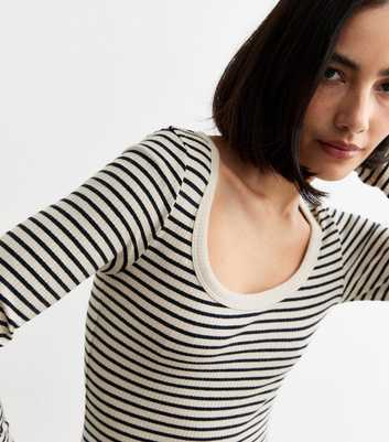 Blue Stripe Scoop Neck Top