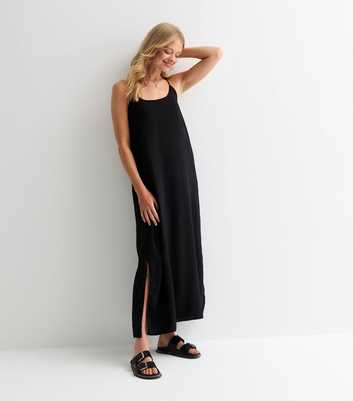 Gini London Black Cross-Strap Maxi Dress