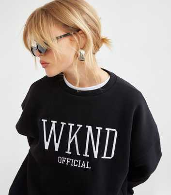 WKNDGIRL Black Oversized Sweatshirt