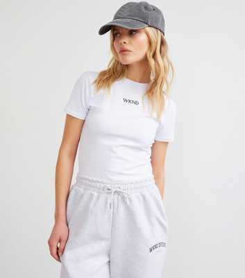 WKNDGIRL White Crop T-Shirt