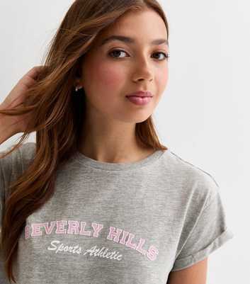Girls Grey Beverly Hills Boxy Cotton T-Shirt 