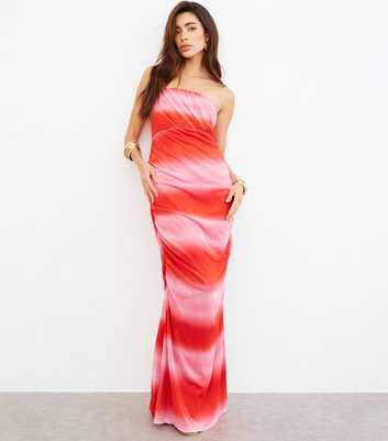 WKNDGIRL Mid Pink Mesh Bandeau Maxi Dress