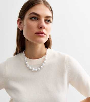 White Faux Pearl Necklace