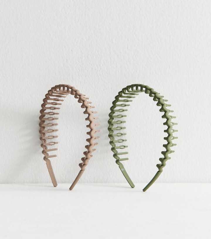 2 Pack of Multicoloured Toothcomb Headbands