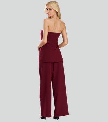 Finding Friday Burgundy Wide Leg Trousers New Look
