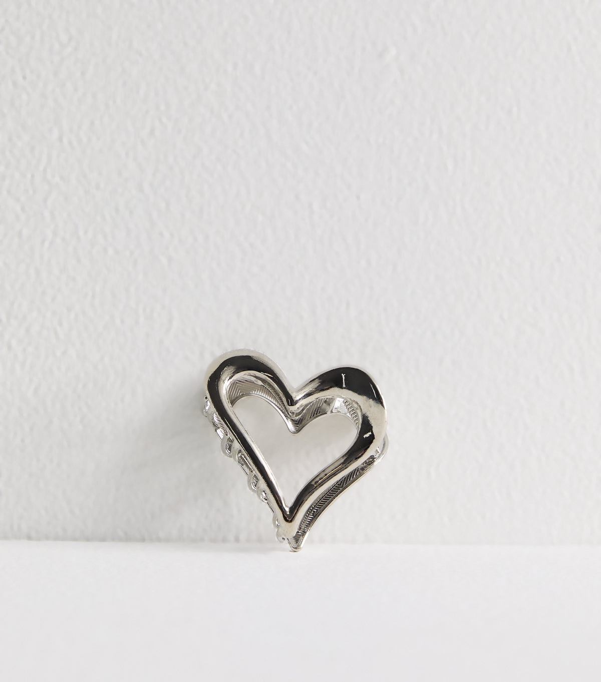 Silver Tone Heart Cutout Hair Claw Clip New Look