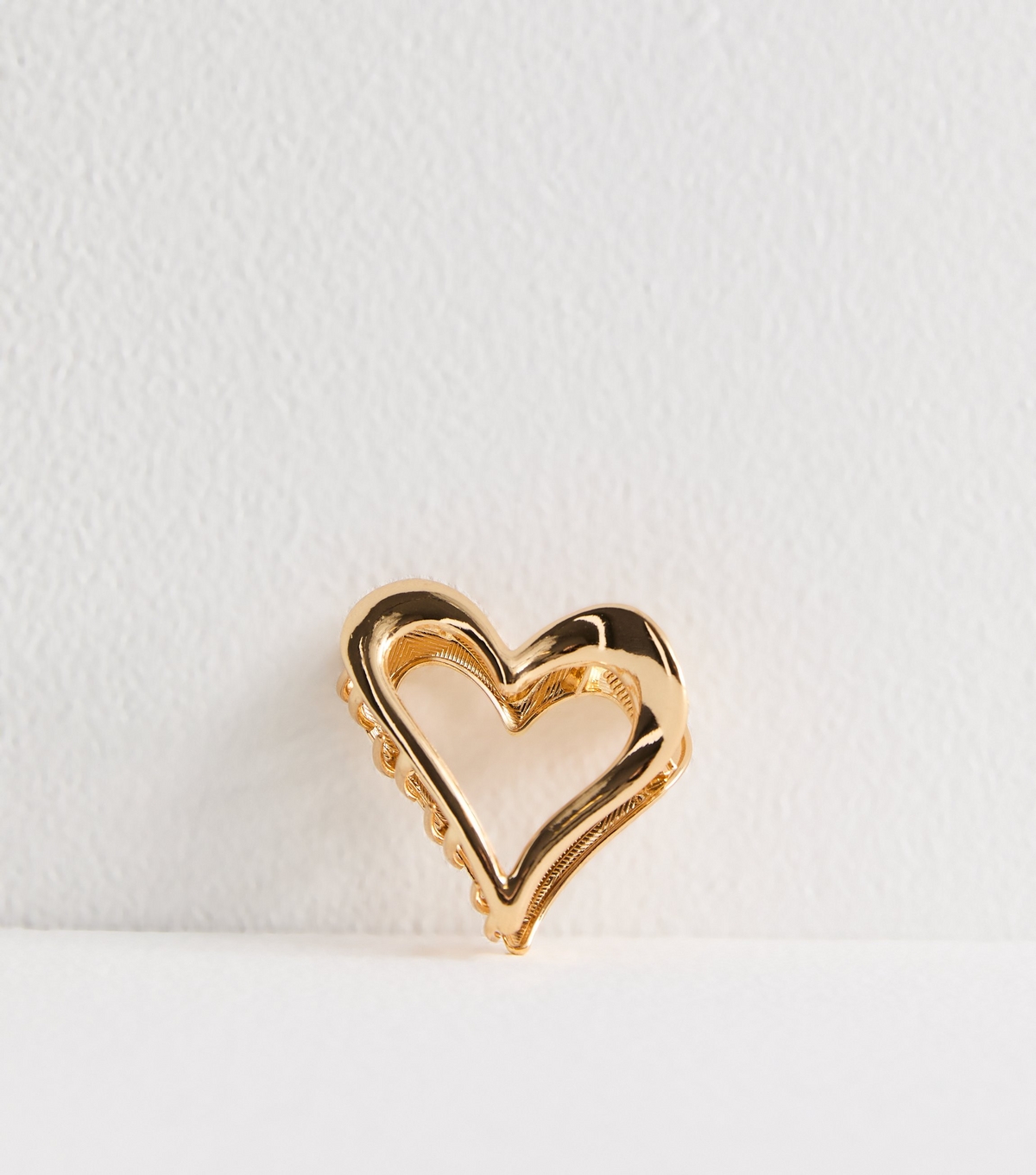 Gold Tone Heart Cutout Hair Claw Clip New Look