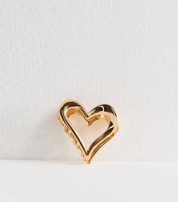 Gold Tone Heart Cutout Hair Claw Clip