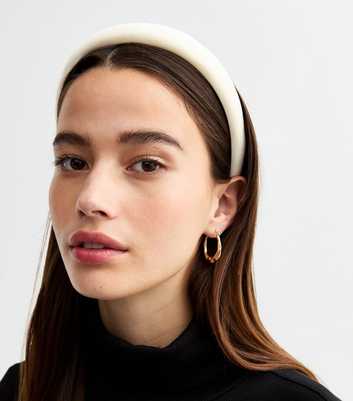 Cream Padded Satin Headband