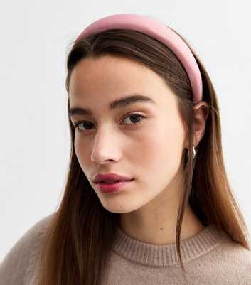 Pink Padded Satin Headband