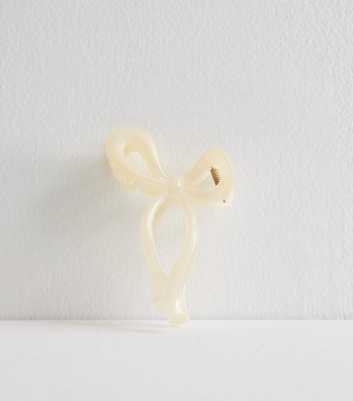 Cream Transparent Bow Hair Claw Clip