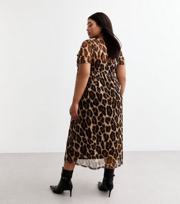 Leopard mesh dress best sale