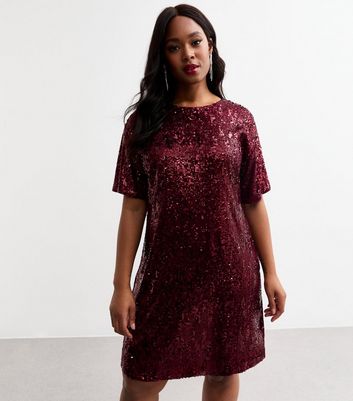 Burgundy tee shirt dress on sale